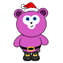 可愛的聖誕老人熊貼紙2（動畫）
