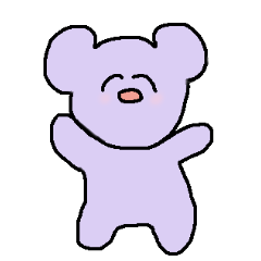 daily stickers with purple bear