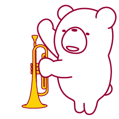 The bear "UGOKUMA" He plays a trumpet.