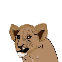 child lion sticker animation