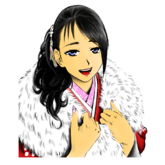 It is a cute girl in kimono