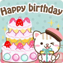 Natural cat, birthday congrats japan