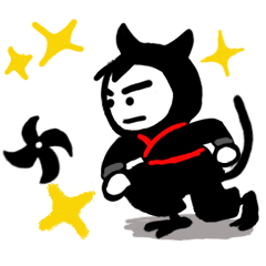 Ninja Cat.Daily Stickers by Japanese.