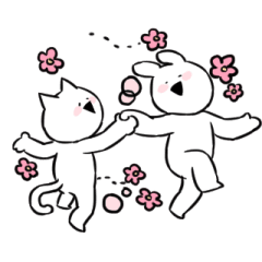 すこぶる動くウサギとネコ Line スタンプ Line Store