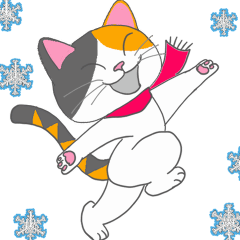 Winter Calico Cat
