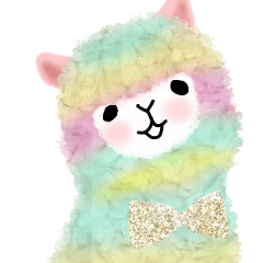Super fluffy alpaca stickers