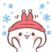 Normal rabbit sticker winter