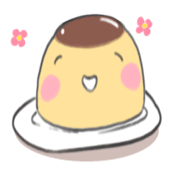 Cute pudding sticker