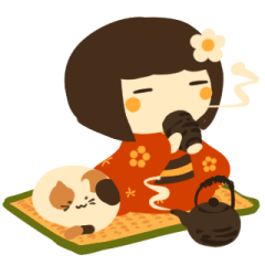Honobono Umeko and cat