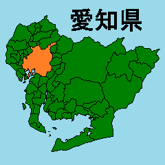 Moving sticker of Aichi map 1