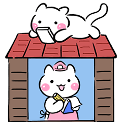 Cat cafe (connecting sticker)