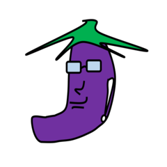Eggplant with a turned-up chin