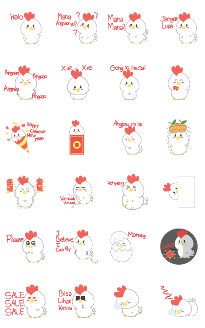 Chibi chicken chinese new year