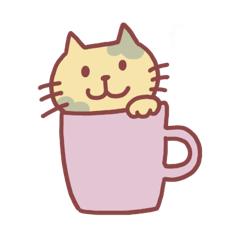 茶猫スタンプ(気軽挨拶&敬語)
