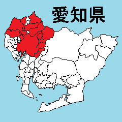 Sticker of Aichi map 1