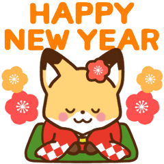 Cute fox,New Year