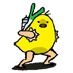 Sticker of chick enjoying his own life