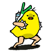 Sticker of chick enjoying his own life