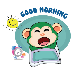 Very Busy Time Funny Little Green Monkey