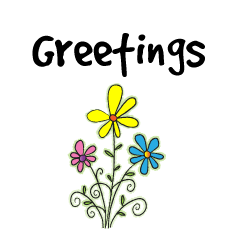 Greetings card with flower