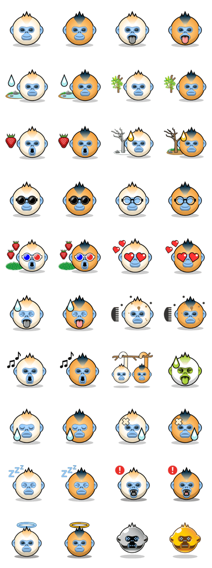 Snub Nose Stickers - Golden Monkey Emoji