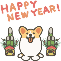 Happy new year corgi animation sticker