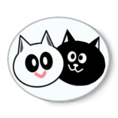 Kucing Hitam Putih Yang Stiker Line Line Store
