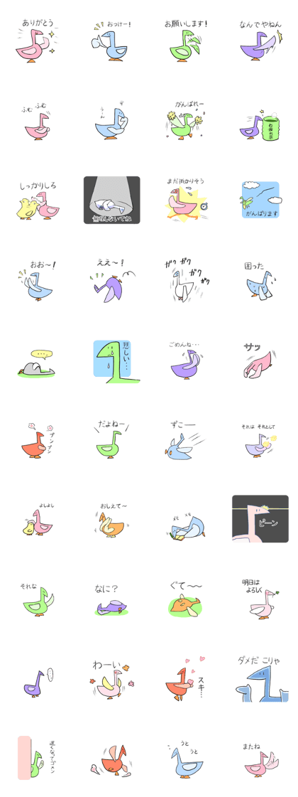 Lots of colorful birds