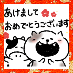 Nekonosuke-stickers (New year holidays2)