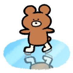 Sticker of Brown bear [winter]