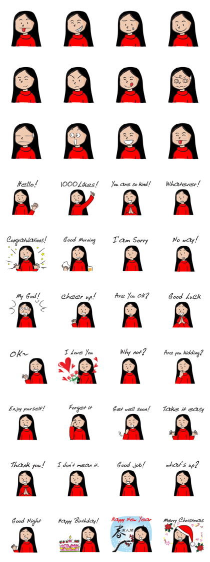 Straight hair cute girl