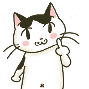 black and white colored cat