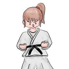 Karate girl stickers