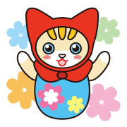 Cat daruma doll MYUMYURYOSHKA