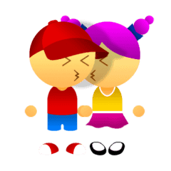 Cute Girl & Boy stickers (animated)
