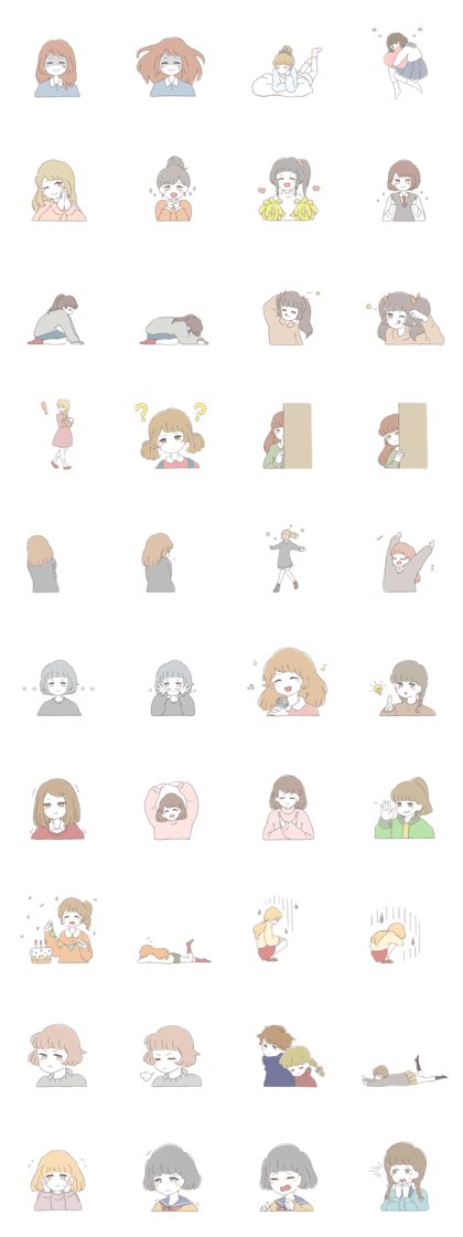 Various girl stickers