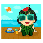 Girl with Watermelon on her head