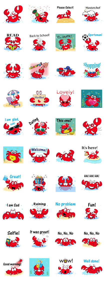 Mischievous Crabs in Red