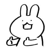 A white and fairly simple rabbit