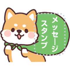 fluffy fat Shiba Message Sticker