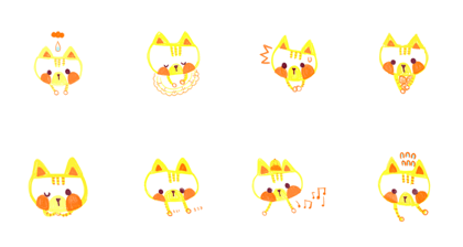 The cat his hands