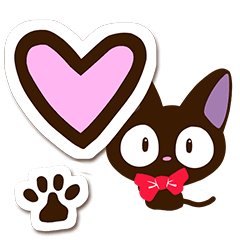 Sticker of Gentle Black Cat Black words