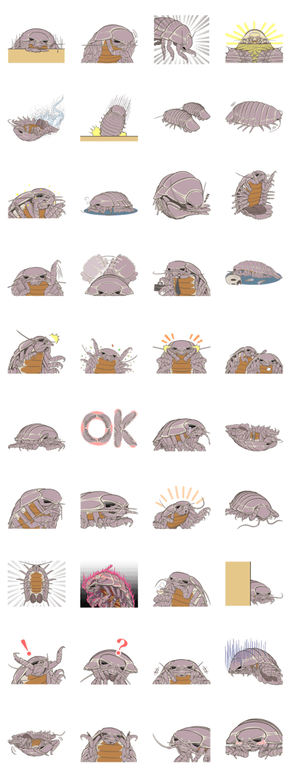 Giant isopod Stickers