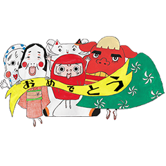 Japanese Lucky Happy Happy Sticker