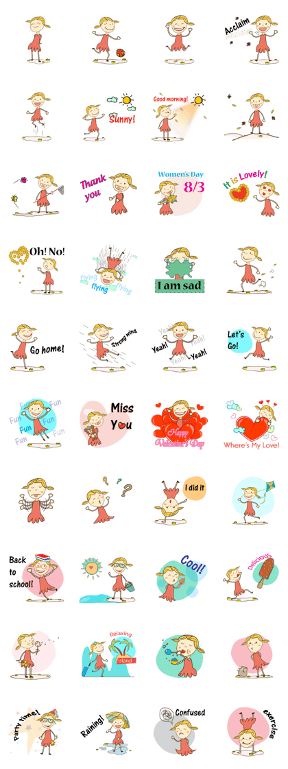A Girl of Fall Season Stickers