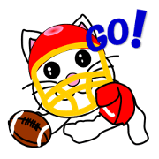 A white cat which plays football