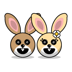 Hunny Bunnys Stickers - Rabbit Emoji