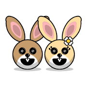 Hunny Bunnys Stickers - Rabbit Emoji