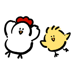 Sticker of Chicken and chick