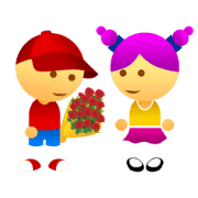 Cute Girl & Boy stickers 2 (animated)